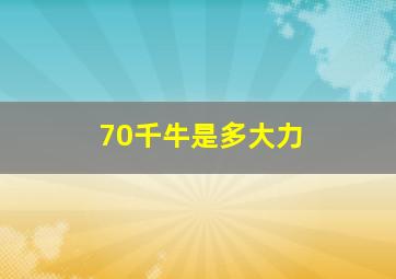 70千牛是多大力