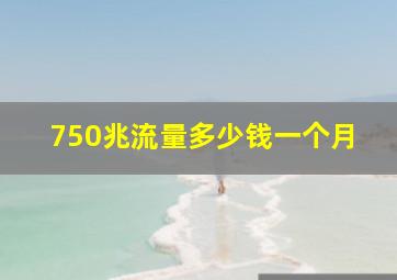 750兆流量多少钱一个月