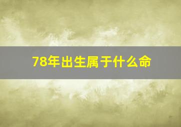 78年出生属于什么命