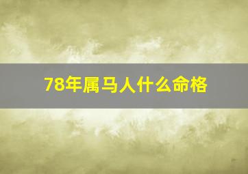 78年属马人什么命格