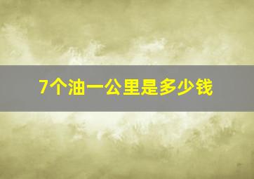 7个油一公里是多少钱