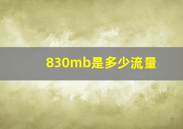 830mb是多少流量