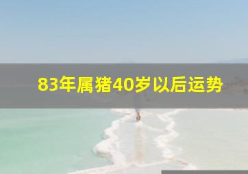 83年属猪40岁以后运势