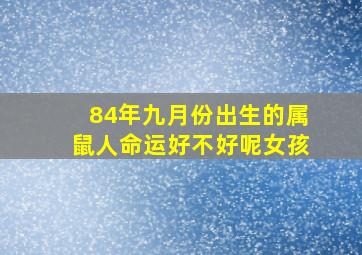 84年九月份出生的属鼠人命运好不好呢女孩