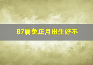 87属兔正月出生好不