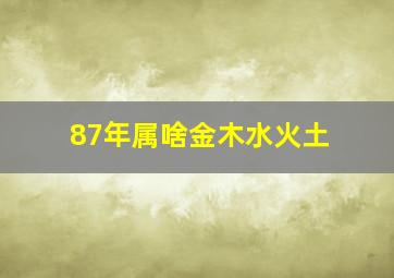 87年属啥金木水火土