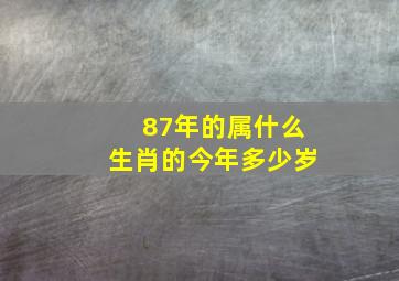 87年的属什么生肖的今年多少岁