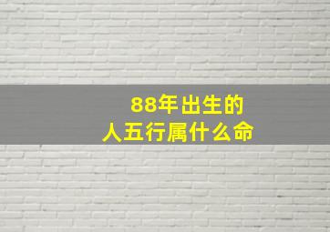 88年出生的人五行属什么命