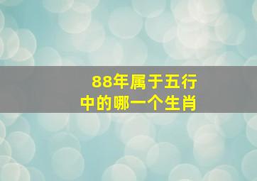 88年属于五行中的哪一个生肖