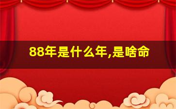 88年是什么年,是啥命