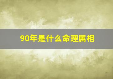 90年是什么命理属相