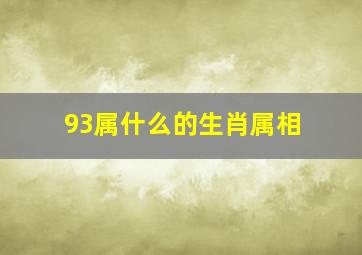 93属什么的生肖属相