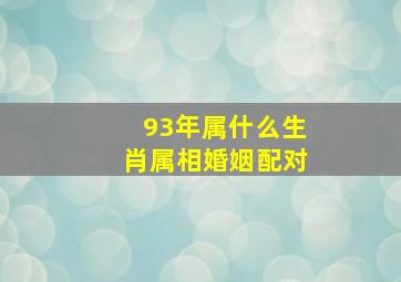 93年属什么生肖属相婚姻配对