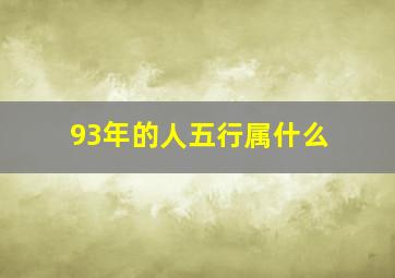 93年的人五行属什么