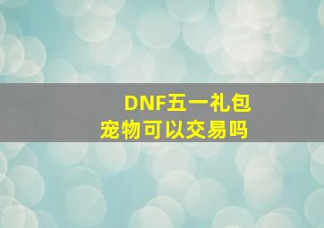 DNF五一礼包宠物可以交易吗