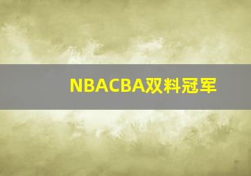 NBACBA双料冠军