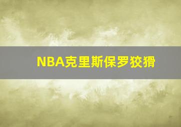 NBA克里斯保罗狡猾