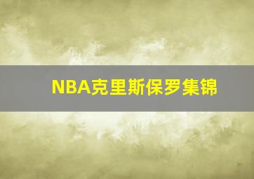 NBA克里斯保罗集锦