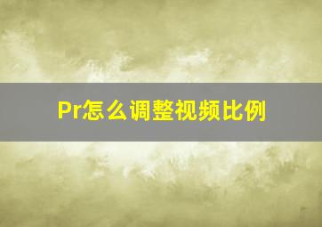 Pr怎么调整视频比例