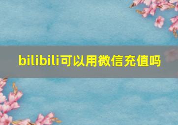 bilibili可以用微信充值吗