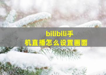 bilibili手机直播怎么设置画面