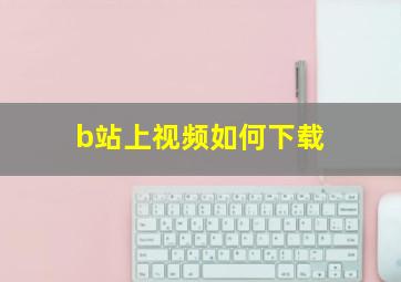 b站上视频如何下载