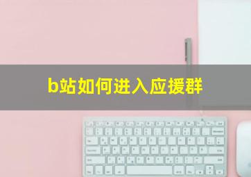 b站如何进入应援群