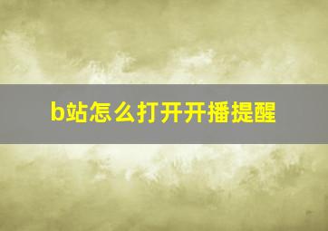 b站怎么打开开播提醒