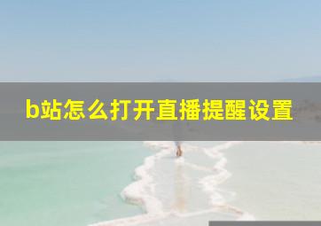 b站怎么打开直播提醒设置