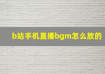 b站手机直播bgm怎么放的