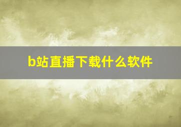 b站直播下载什么软件