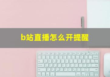 b站直播怎么开提醒