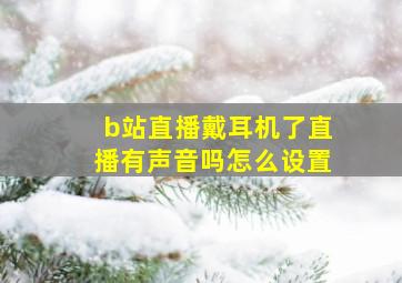 b站直播戴耳机了直播有声音吗怎么设置