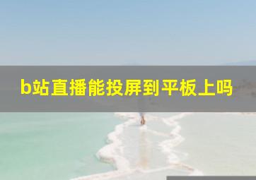 b站直播能投屏到平板上吗