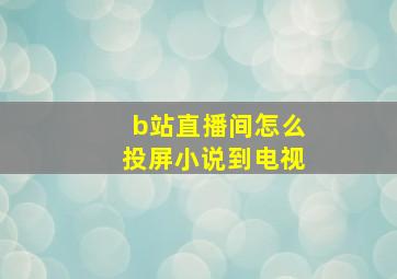 b站直播间怎么投屏小说到电视