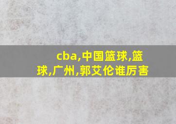 cba,中国篮球,篮球,广州,郭艾伦谁厉害