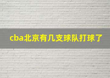 cba北京有几支球队打球了