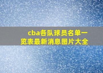 cba各队球员名单一览表最新消息图片大全