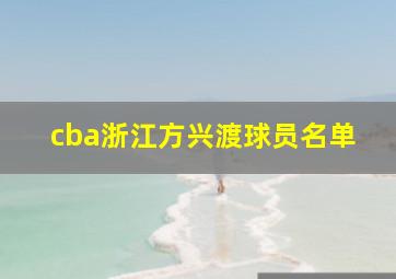 cba浙江方兴渡球员名单