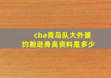 cba青岛队大外援约翰逊身高资料是多少