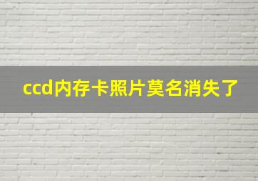 ccd内存卡照片莫名消失了