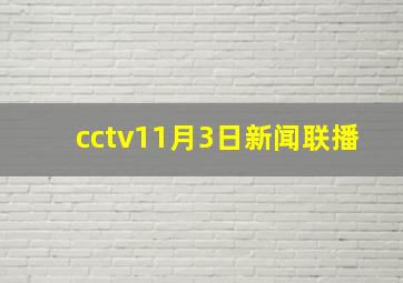 cctv11月3日新闻联播