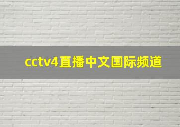 cctv4直播中文国际频道