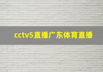 cctv5直播广东体育直播