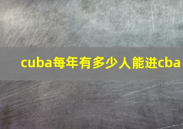 cuba每年有多少人能进cba