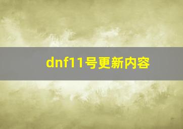 dnf11号更新内容