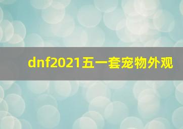 dnf2021五一套宠物外观