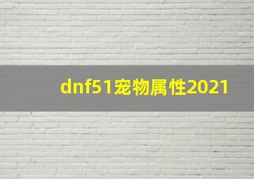 dnf51宠物属性2021