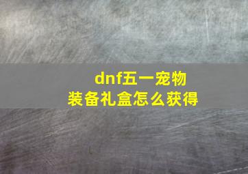 dnf五一宠物装备礼盒怎么获得