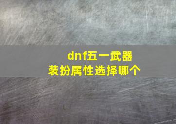 dnf五一武器装扮属性选择哪个